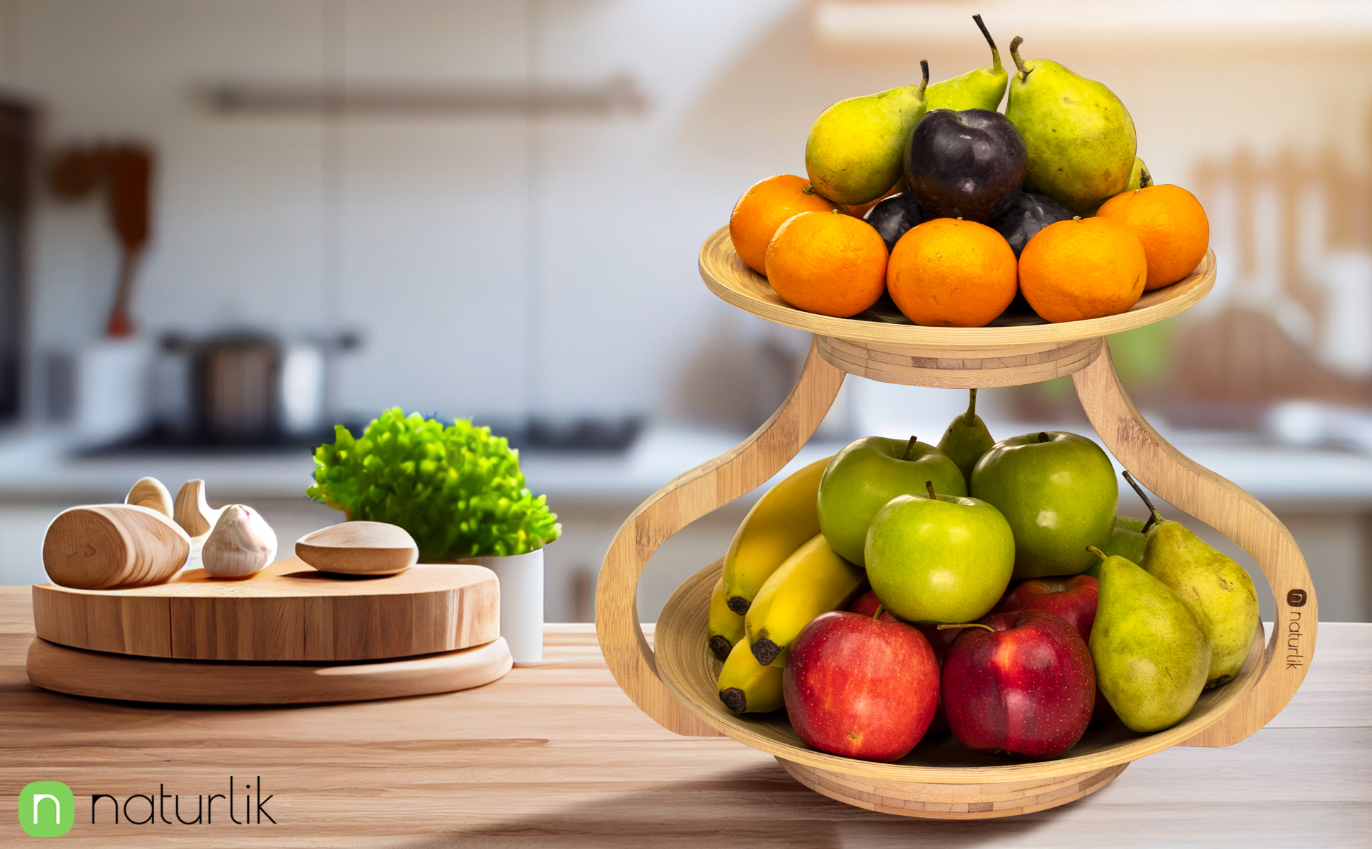 naturlik obst etagere bambus